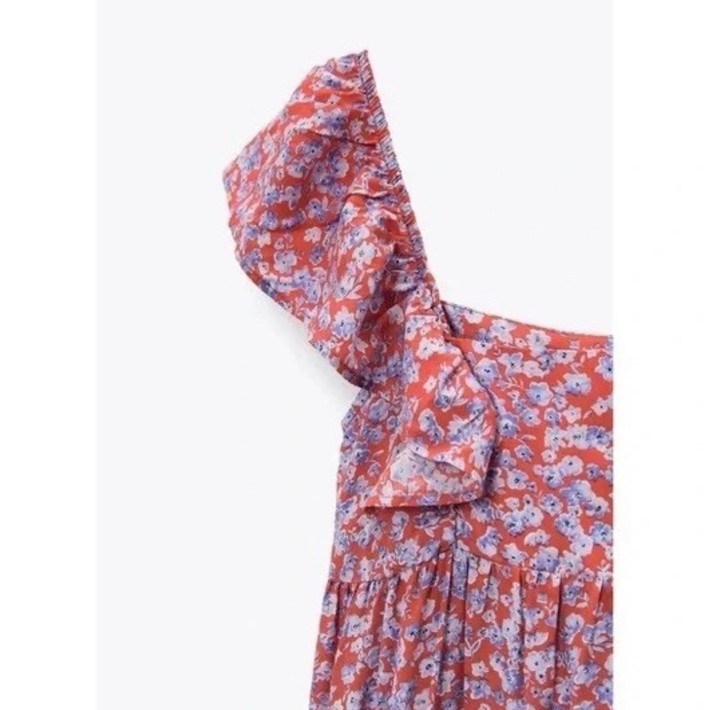 Zara Floral Red Maxi Dress - Picture 7 of 14